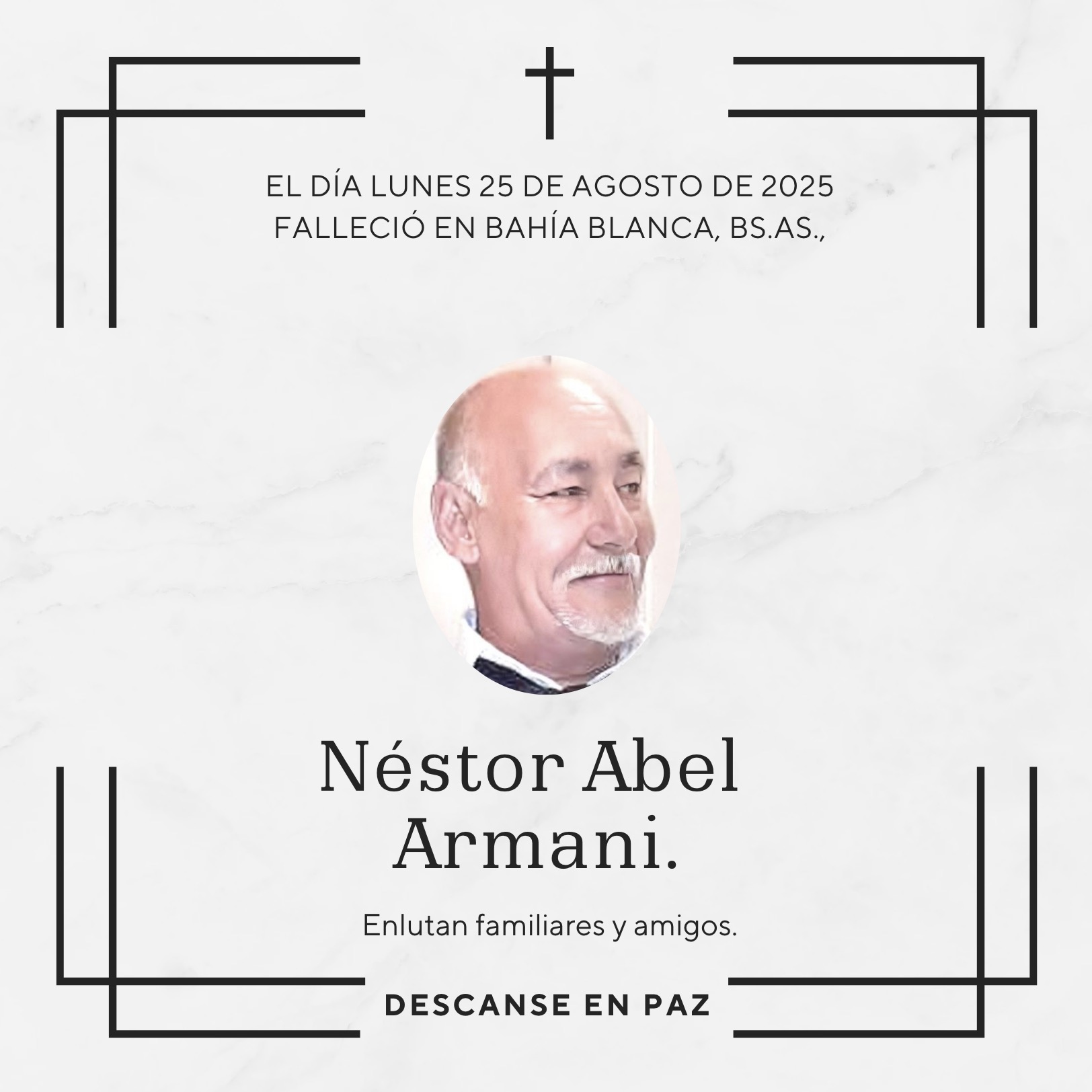 Fallecimiento | Néstor Abel Armani.